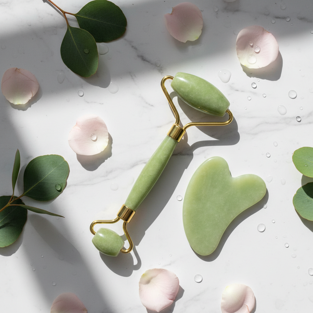 Rouleau Jade Visage - Anti-Âge & Éclat Naturel