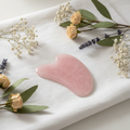 Rouleau Gua Sha en Quartz Rose - Soin Visage Naturel